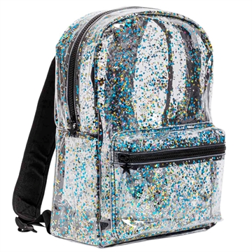 Backpack - Glitter, transparent/black